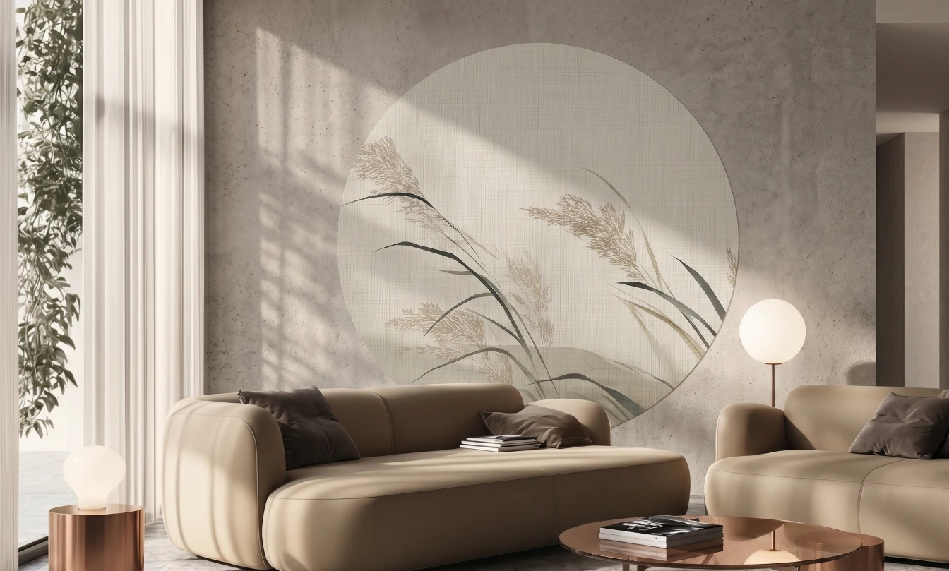 Wallpaper circles on the wall - how to use them in the interior?